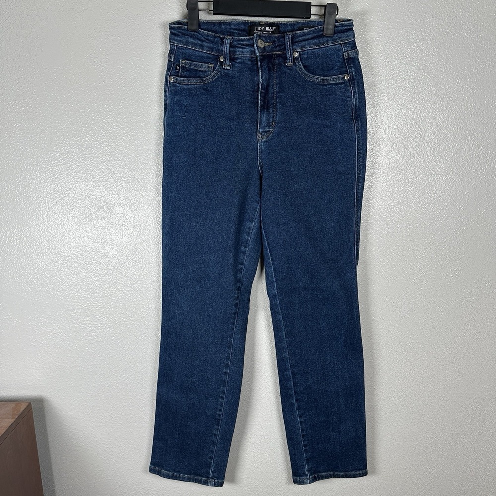 Judy Blue Jeans‎ Straight Fit Womens Size 7/28 TUMMY Control Panel Dark Wash